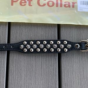 Black Leather & Silver Stud Dog Collar